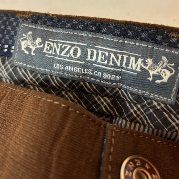 Enzo Denim Mens Becker 15 Brown Jeans Size 38 Inseam 29 inches - Picture 6 of 10